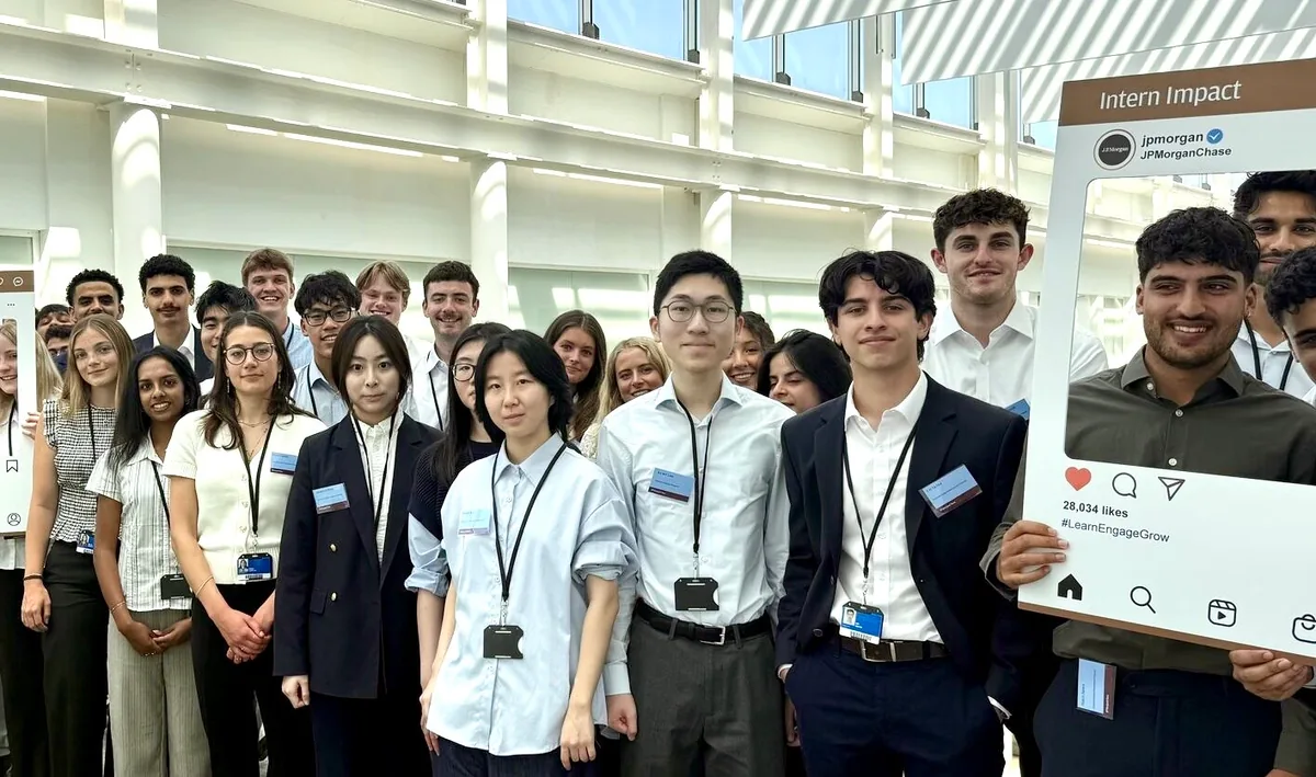 Tom Lam with fellow JPMorganChase software engineering interns